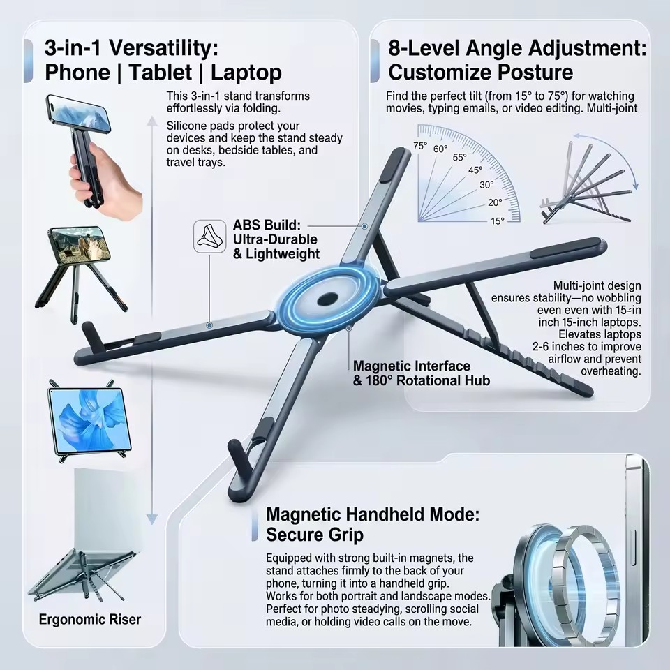 Laptop Tablet Accessories - Przenośny magnetyczny uchwyt na telefon i