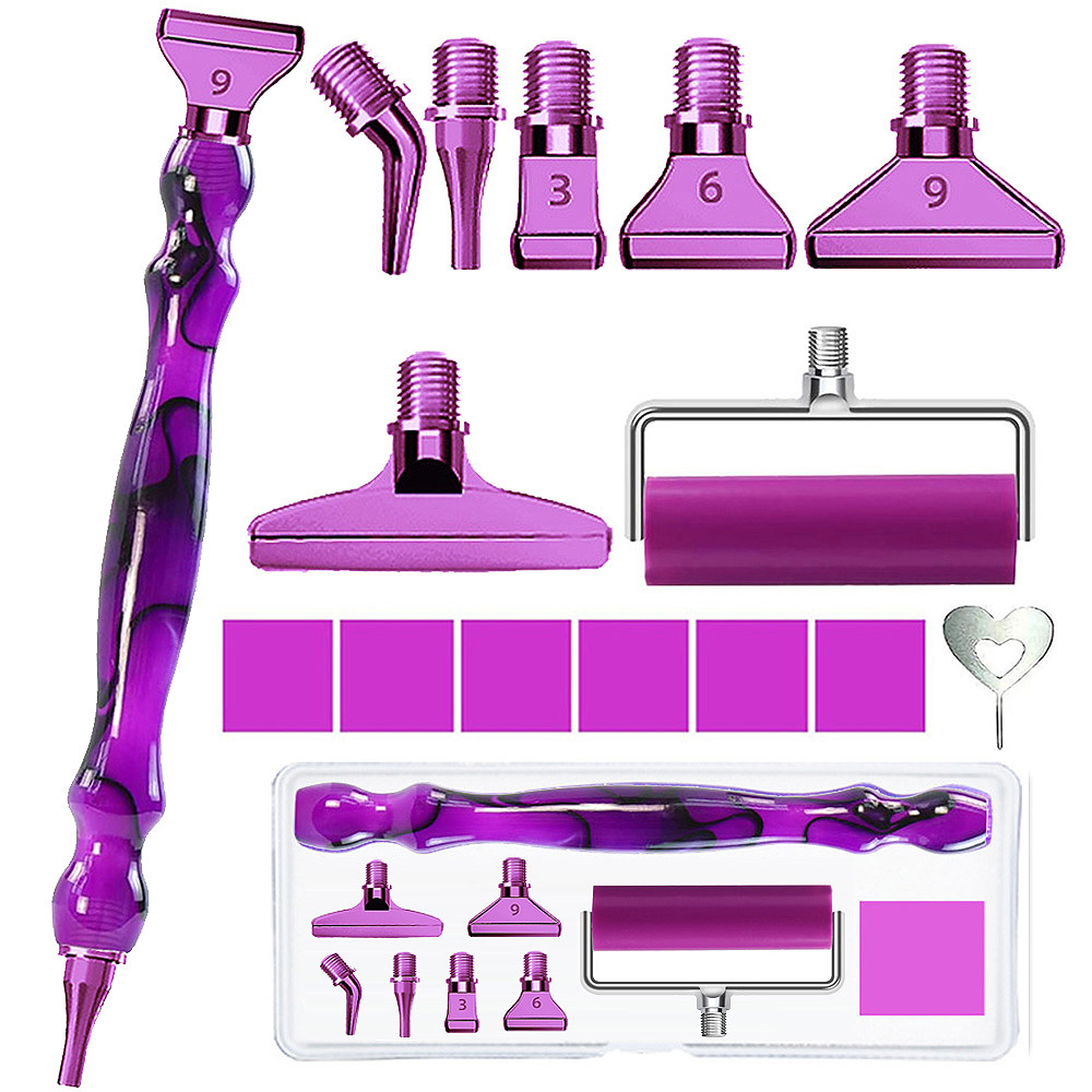 Case With Pencil Holder - Zestaw narzędzi do malowania diamentami, metalowa