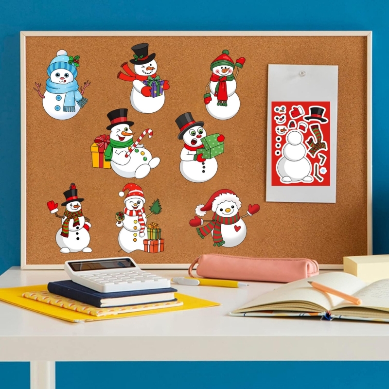 Best Tablet Accessories - Wodoodporne naklejki Puzzle Snowman 24 sztuki