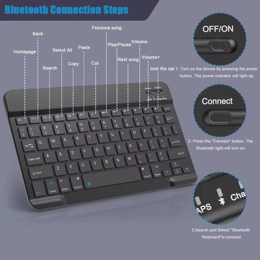 Bezprzewodowa klawiatura Bluet – Tablet Ipad Accessories recenzja i cena